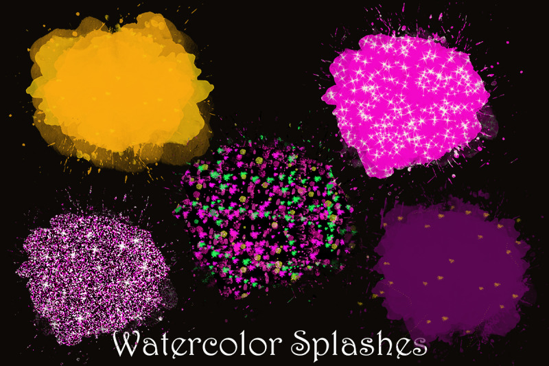 png-colored-watercolor-splashes-splotches-clipart-paint-drip-hand-pa