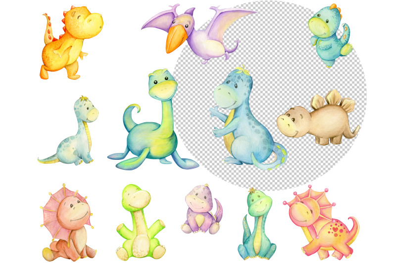 watercolor-dino-dinosaur-party-png-animal-clip-art-fairytale-anima