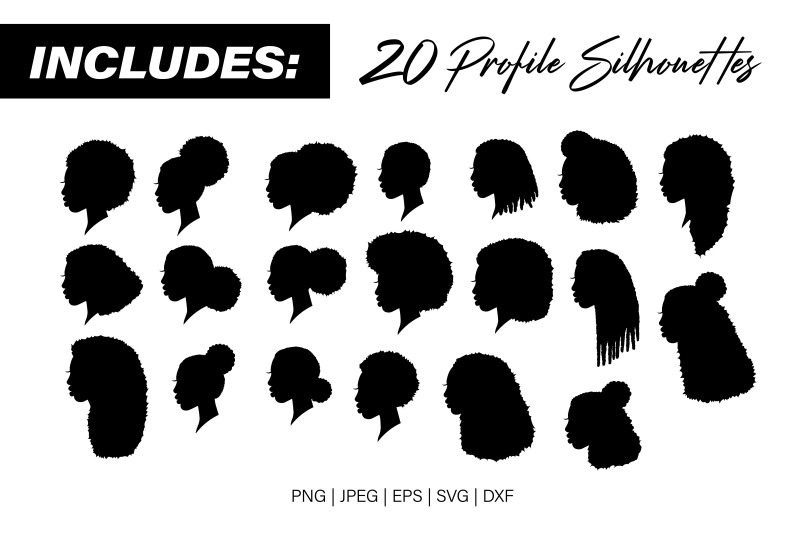 african-american-silhouettes-with-afro-hair-black-women-side-view