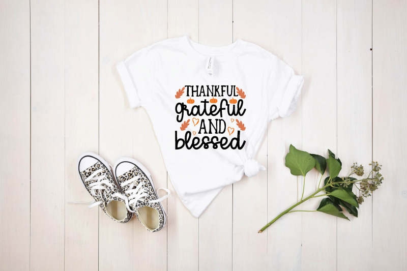 thankful grateful and blessed svg design SVG by Designbundles