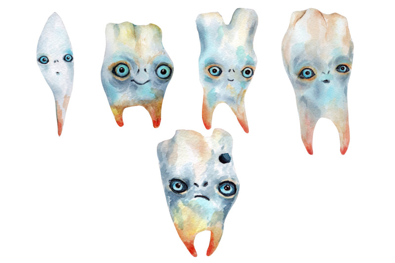 teeth-drawings-watercolors