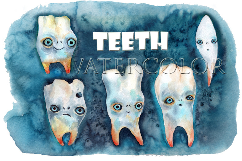 teeth-drawings-watercolors