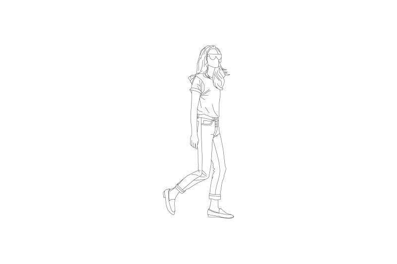 vector-illustration-of-casual-woman-walking-on-the-sideroad