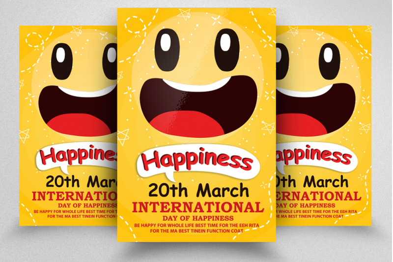 international-happiness-day-flyer-template