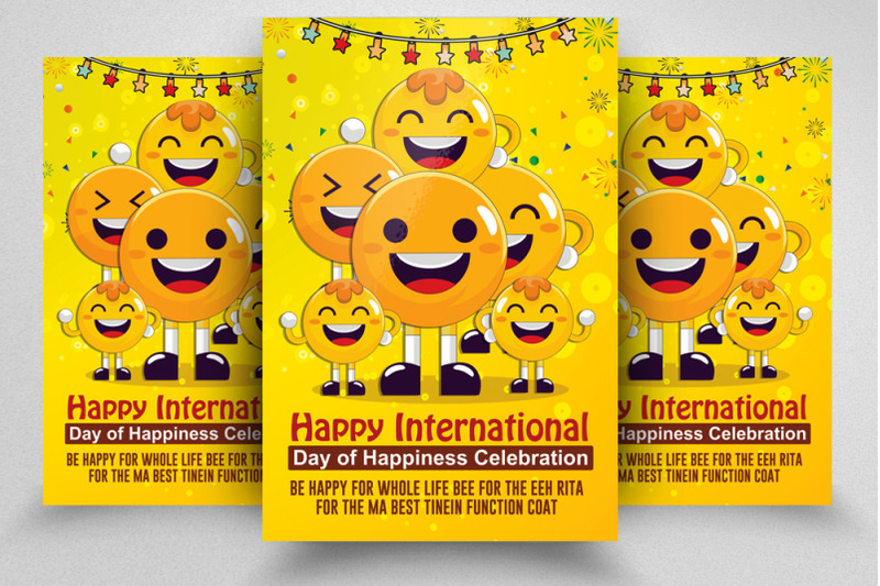 international-day-of-happiness-flyer-psd