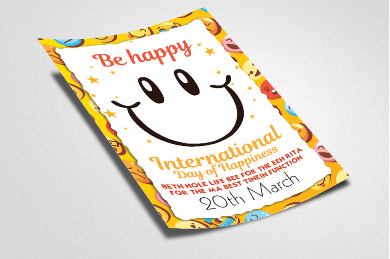 international-happiness-day-flyer-template