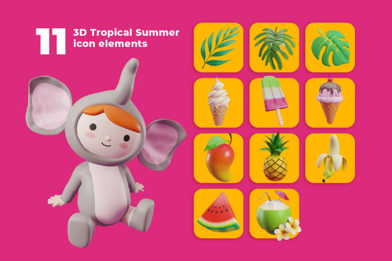 tropical-friends-3d-characters-and-elements