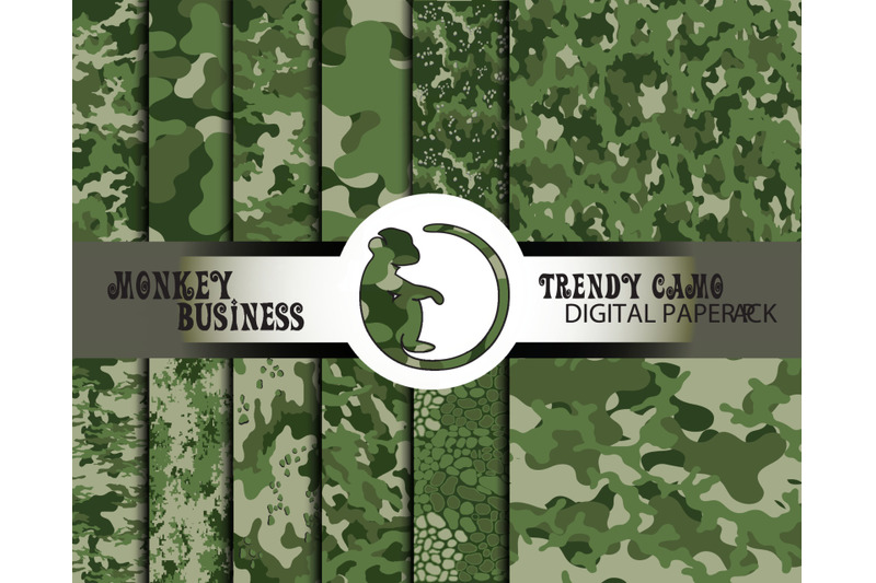 green-digital-paper-pack-seamless-camouflage-print-pack-army-design