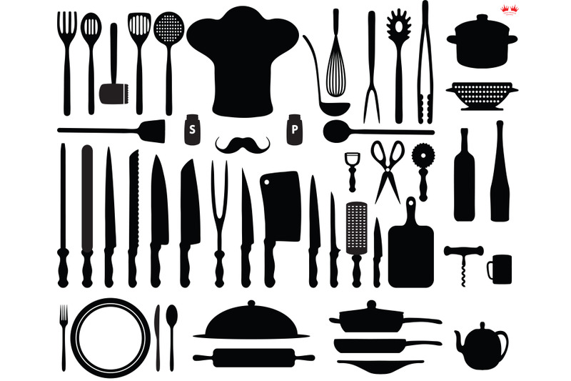 kitchen-elemants-pack-svg-file-for-cricut-black-silhouettes