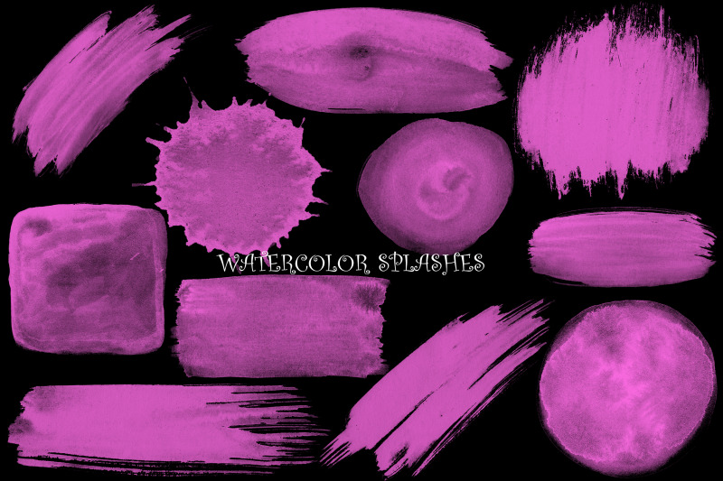 png-pink-watercolor-splashes-splotches-clipart-paint-drip-hand-paint