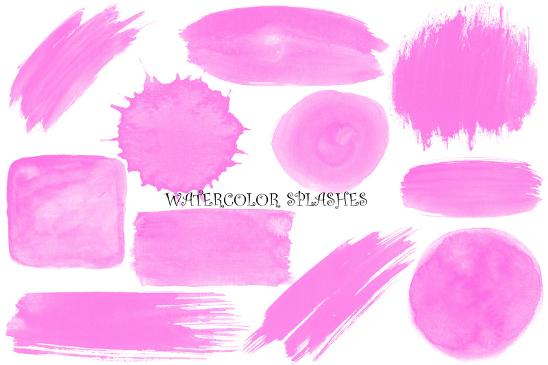 png-pink-watercolor-splashes-splotches-clipart-paint-drip-hand-paint