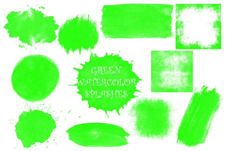 png-green-watercolor-splashes-splotches-clipart-paint-drip-hand-pain