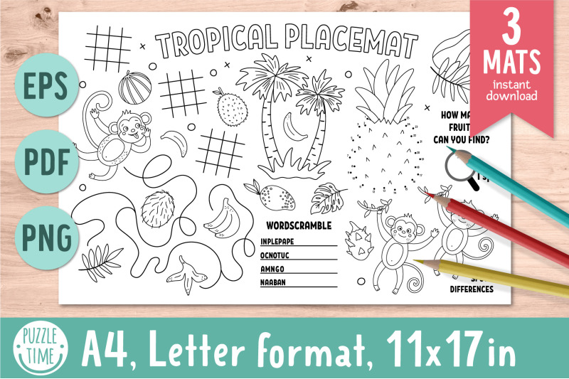 tropical-activity-placemats