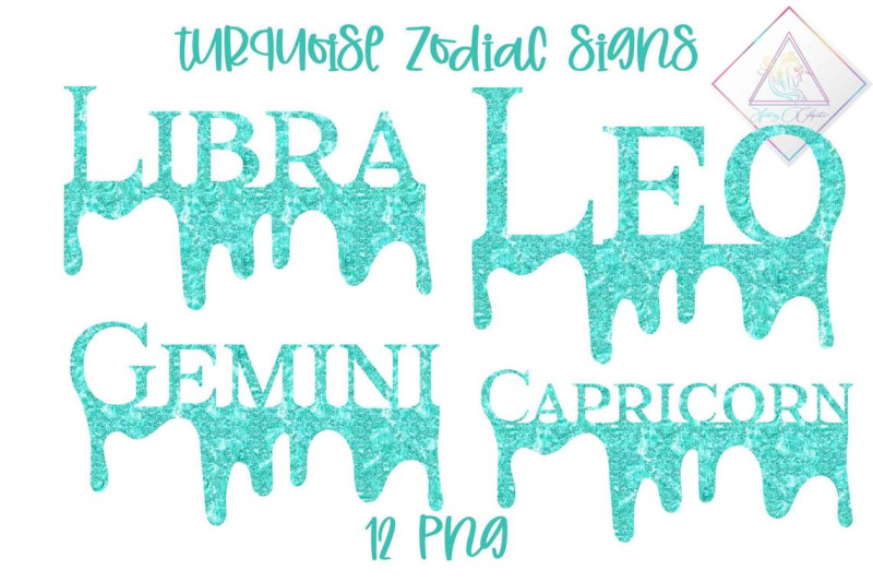 turquoise-glitter-zodiac-signs-clipart