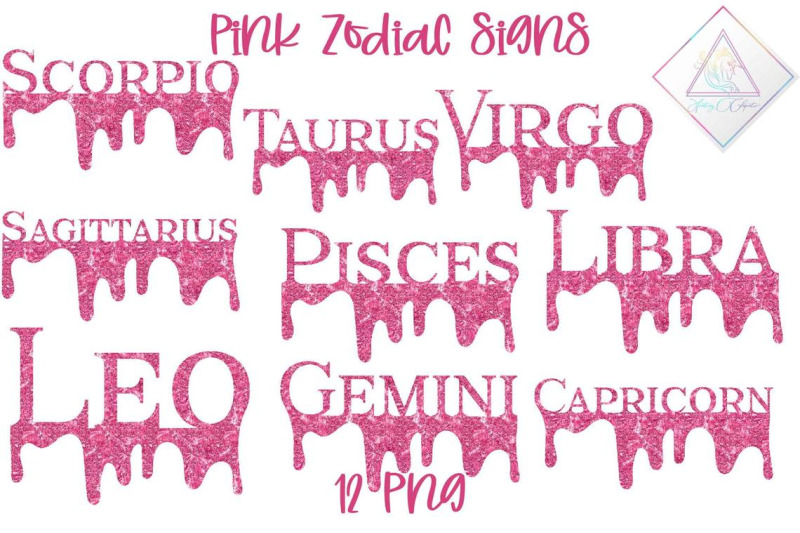 pink-zodiac-signs-with-drippings-clipart