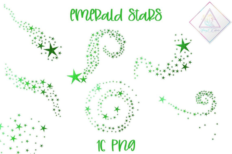 emerald-swirling-stars-clipart