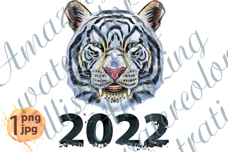 colorful-white-smiling-tiger-with-number-two-thousand-and-twenty-two