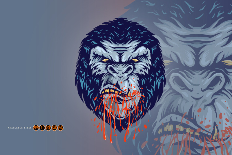 gorilla-angry-with-blood-in-the-mouth