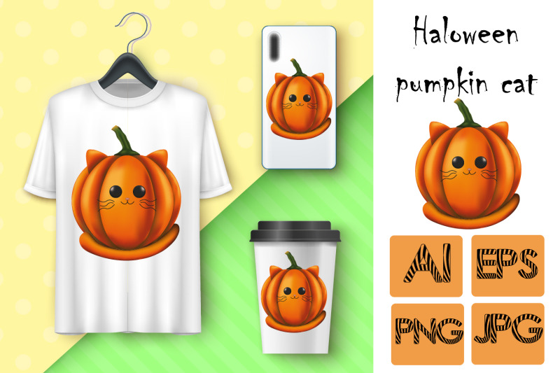halloween-cat-pumpkin-sublimation-cat-clipart-pumpkin-pun