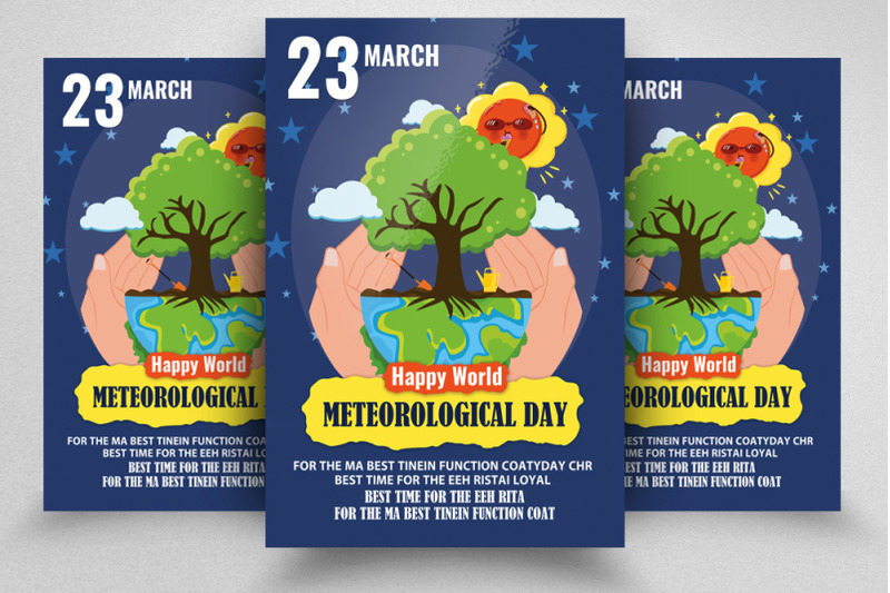 happy-world-meteorological-day-flyer