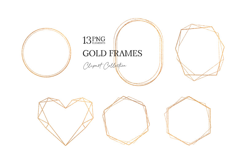 gold-geometric-frames-clipart-polygonal-glitter-frames