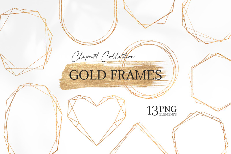 gold-geometric-frames-clipart-polygonal-glitter-frames