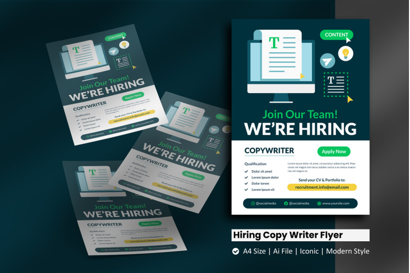 recruitment-copy-writer-flyer-template