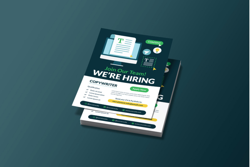 recruitment-copy-writer-flyer-template