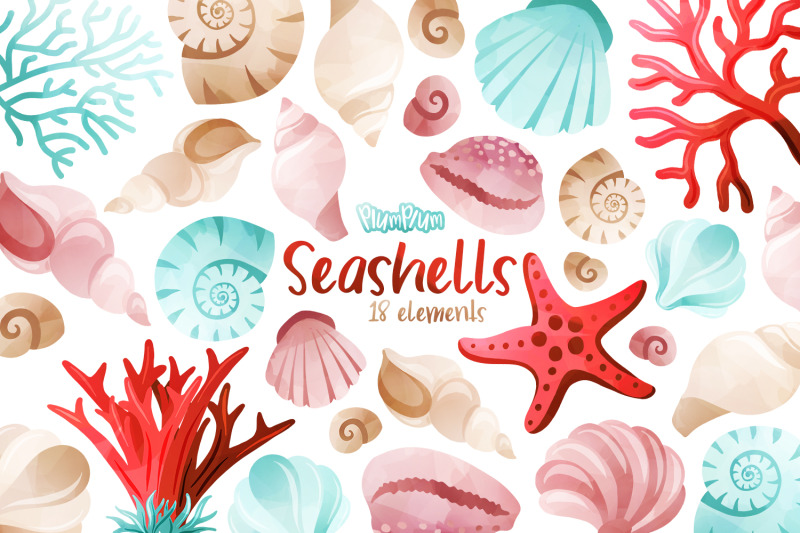 seashells-watercolor-cliparts