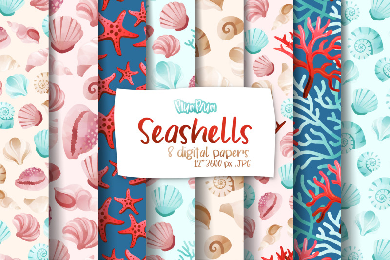 seashells-digital-papers