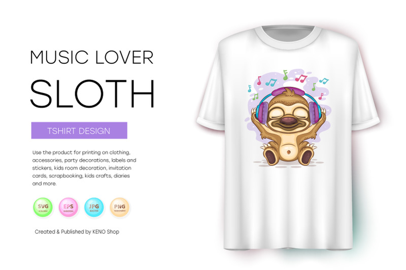 sloth-music-lover-cute-clipart