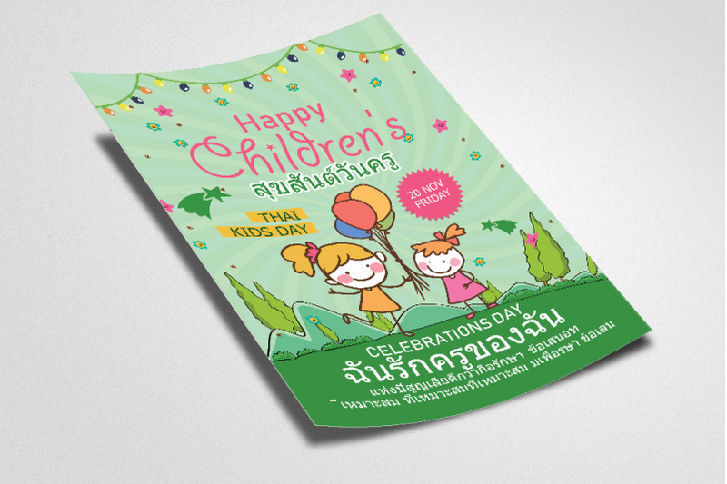 children-day-event-thailand-flyer-psd