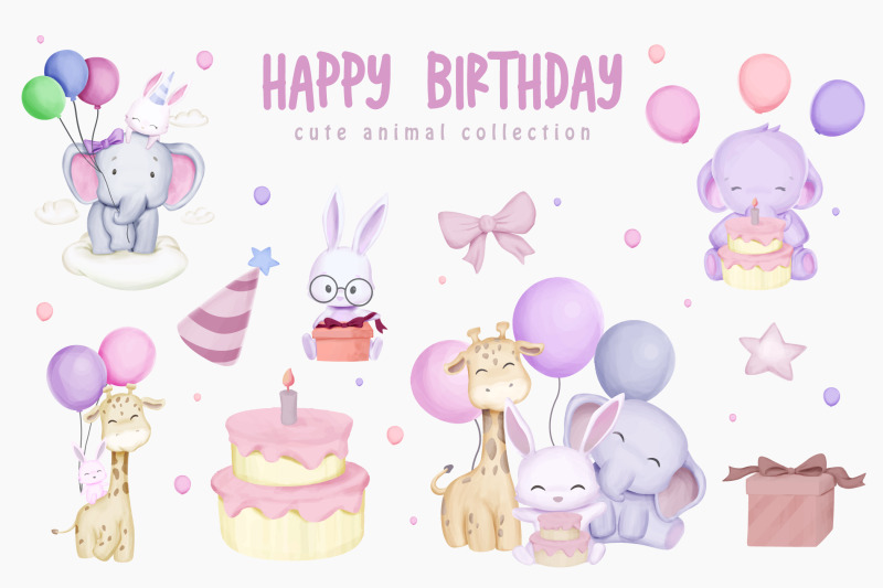 animal-birthday-character-set