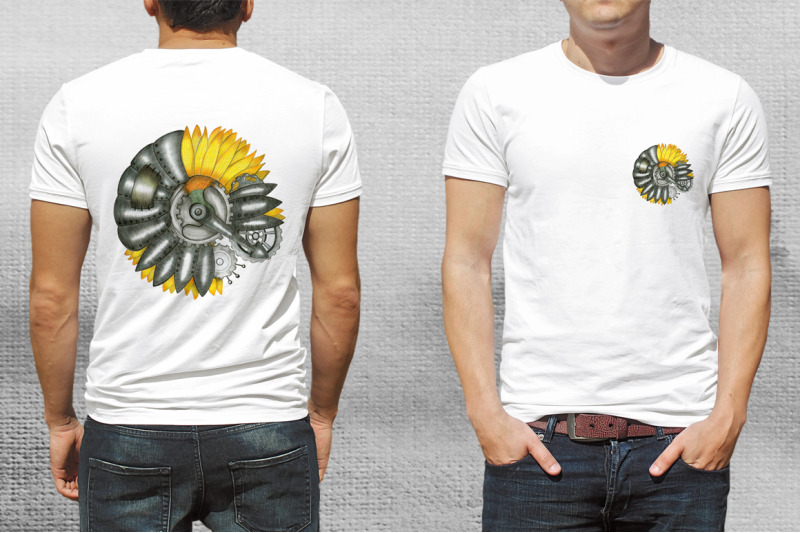 sublimation-t-shirt-designs-hand-drawn-steampunk-sunflower-png