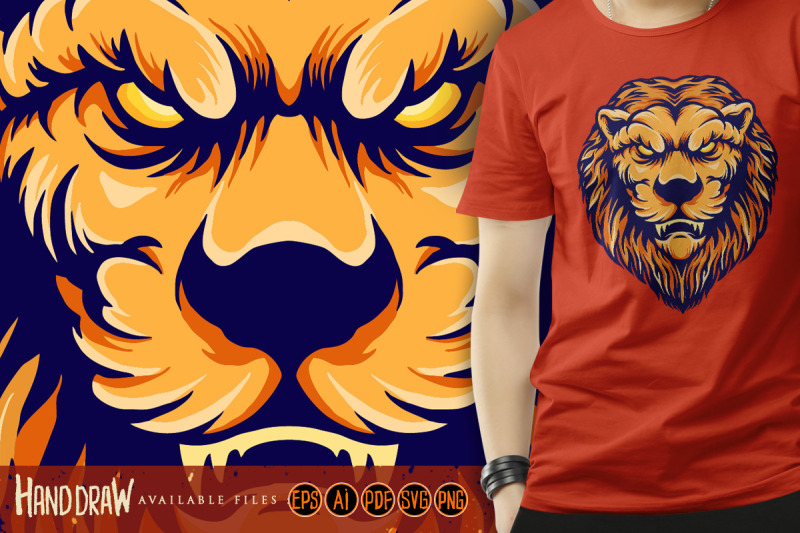 lion-head-vintage-mascot-cartoon-svg