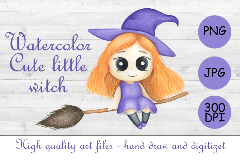 watercolor-cute-girl-little-witch-halloween-sublimation