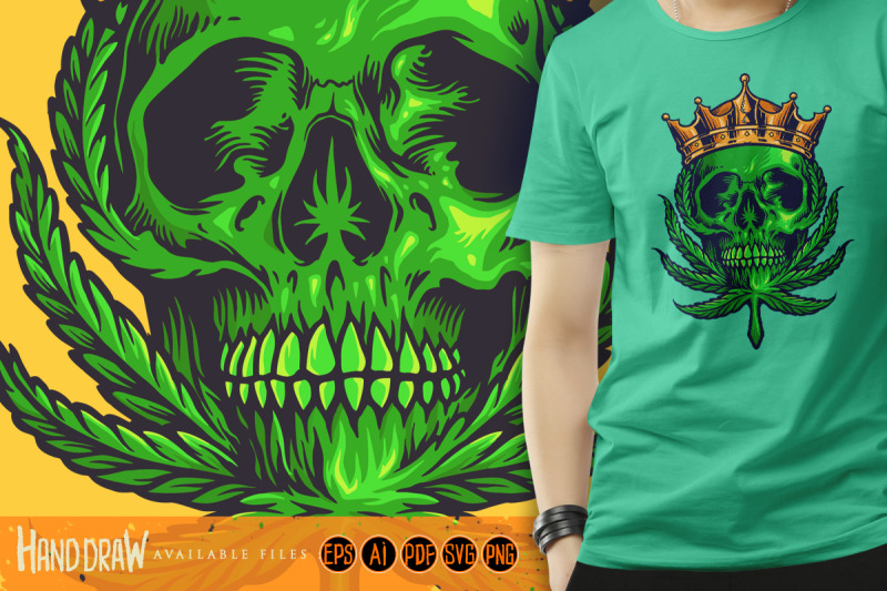 cannabis-king-skull-mascot-kush-leaves-logo