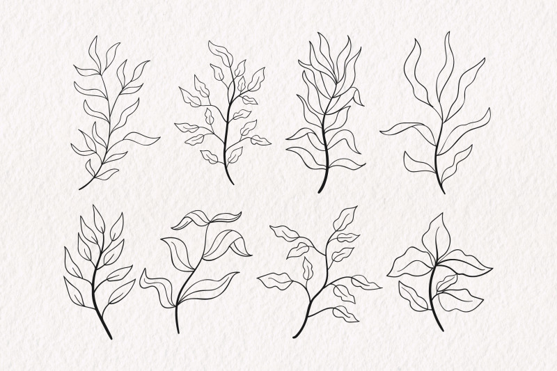 summer-plants-line-art-collection
