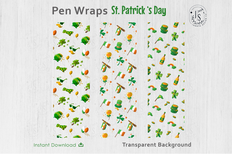 st-patrick-irish-pen-wraps-png-file-set