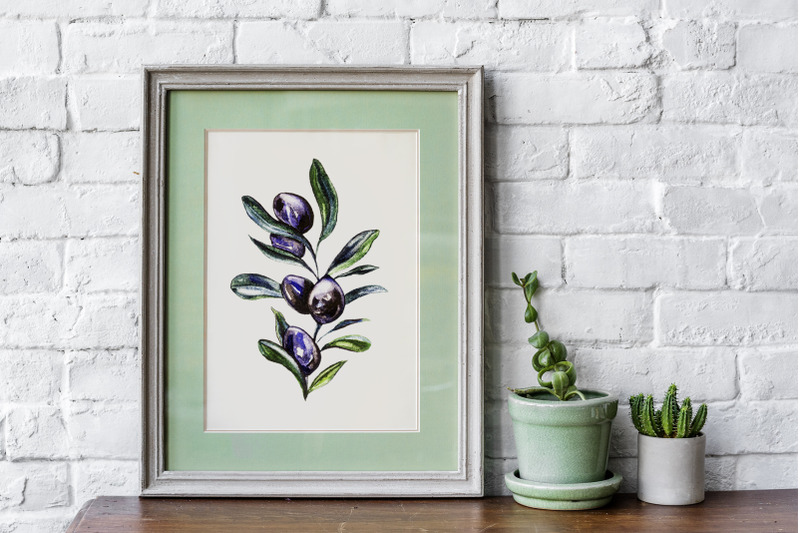 olive-branch-watercolor-amp-patterns-collection