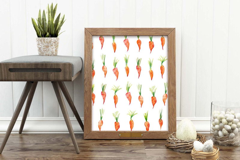 watercolor-easter-illustration-carrot-eggs-seamless-pattern
