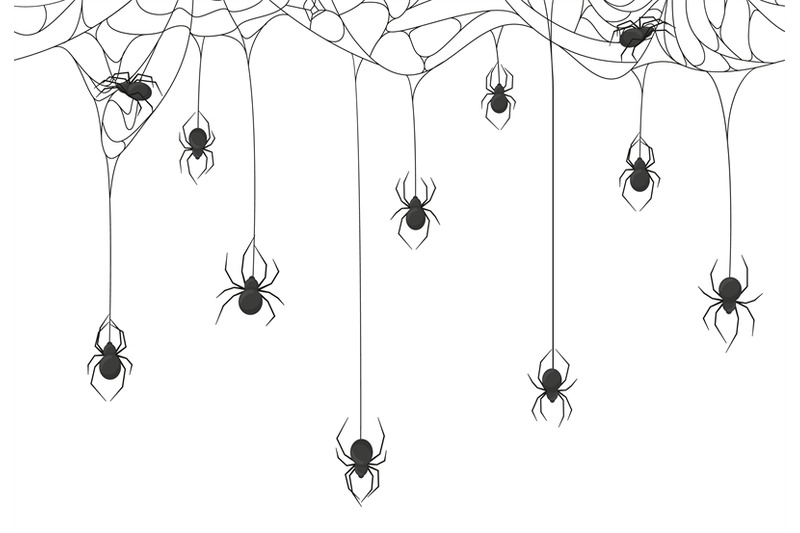halloween-spiders-background-black-spiders-on-spooky-halloween-hangin