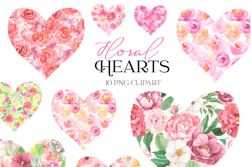 pink-floral-clipart-watercolor-hearts-with-rose-flowers