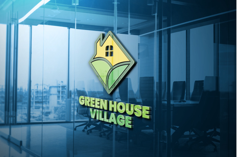 green-house-village-logo-template