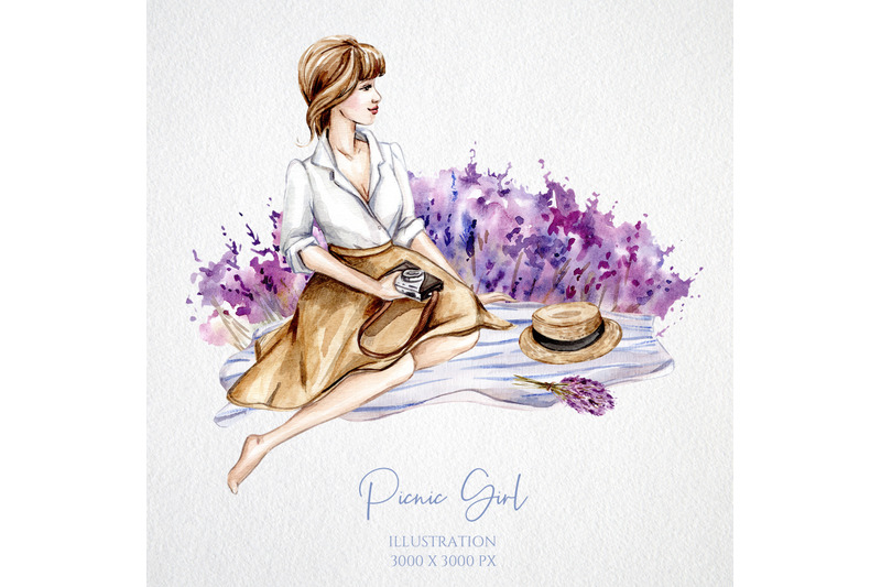 picnic-girl-with-lavander-illustration