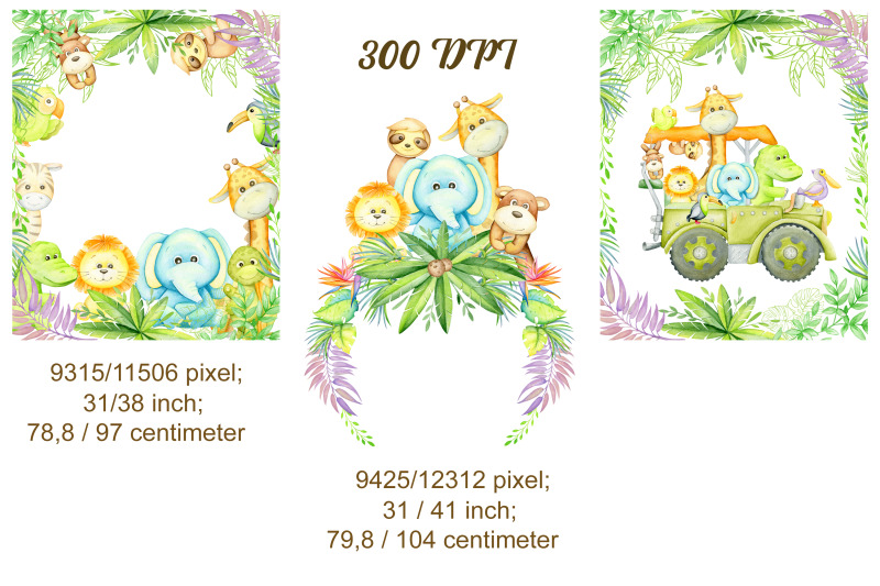 tropical-watercolors-animals-greenery-woodland-baby-shower-invitatio