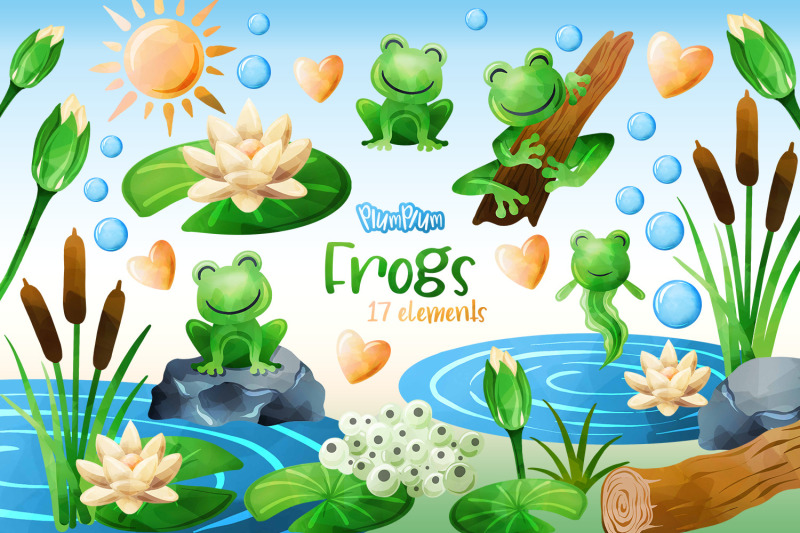 frogs-watercolor-cliparts