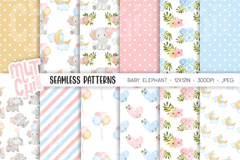 baby-elephant-seamless-patterns