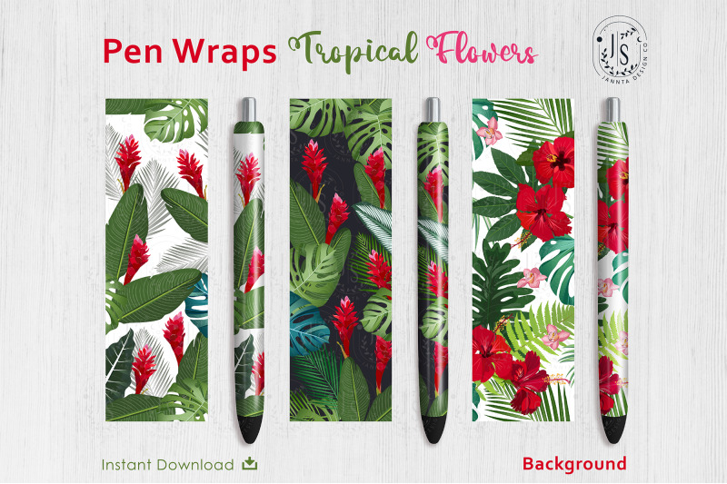 tropical-flower-pen-wraps-png-file-set