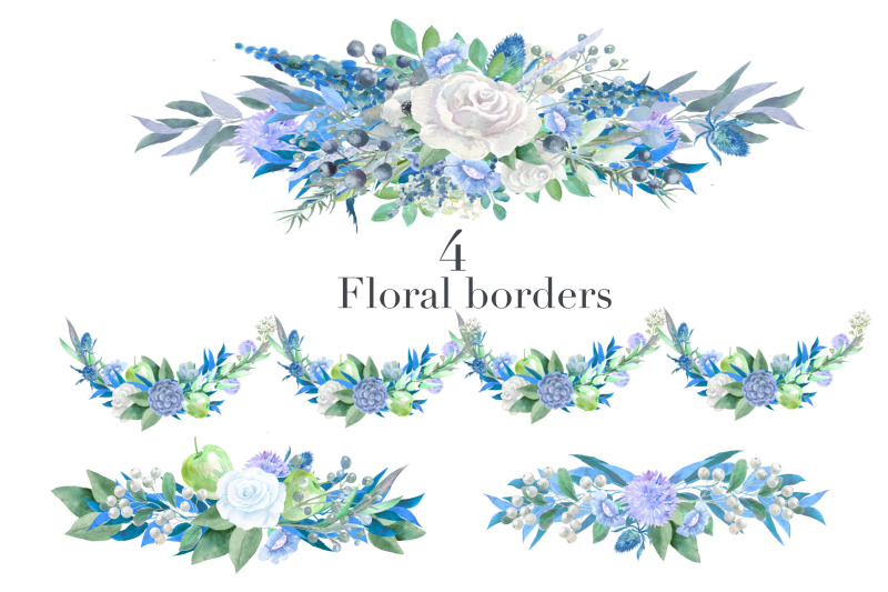 blue-floral-watercolor-clipart-wedding-arrangements-frames-borders